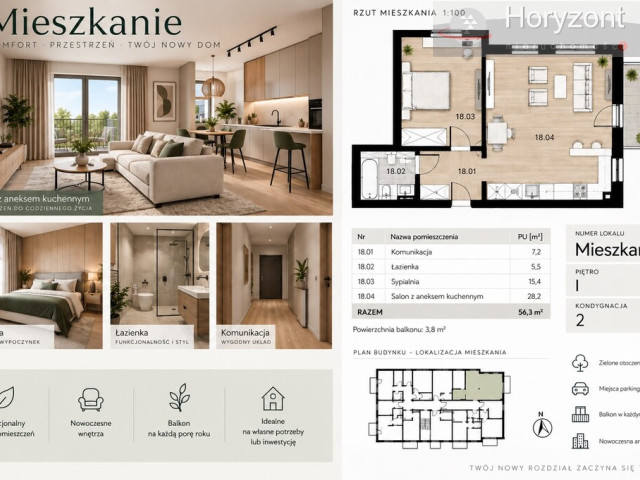 Szczecin Podjuchy 2 pok. 56,30 m2